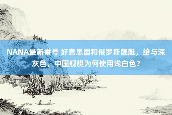 NANA最新番号 好意思国和俄罗斯舰艇，给与深灰色，中国舰艇为何使用浅白色？