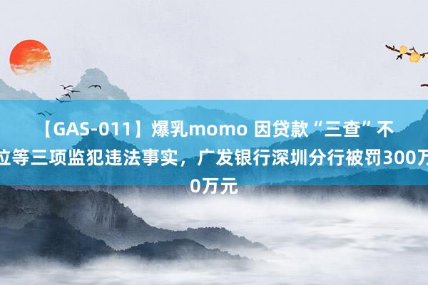 【GAS-011】爆乳momo 因贷款“三查”不到位等三项监犯违法事实，广发银行深圳分行被罚300万元