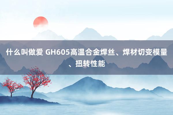 什么叫做爱 GH605高温合金焊丝、焊材切变模量、扭转性能