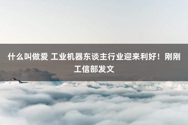 什么叫做爱 工业机器东谈主行业迎来利好！刚刚工信部发文