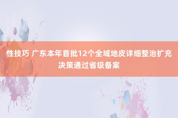 性技巧 广东本年首批12个全域地皮详细整治扩充决策通过省级备案