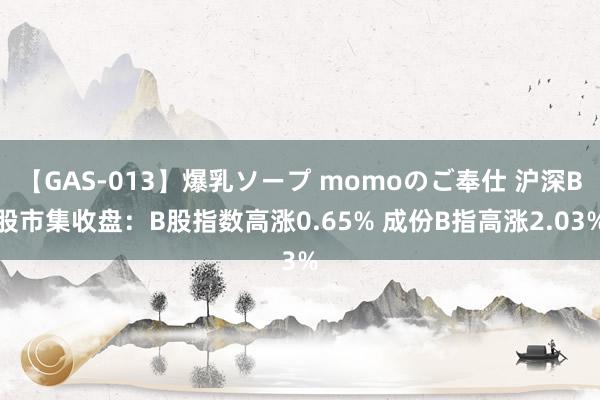 【GAS-013】爆乳ソープ momoのご奉仕 沪深B股市集收盘：B股指数高涨0.65% 成份B指高涨2.03%