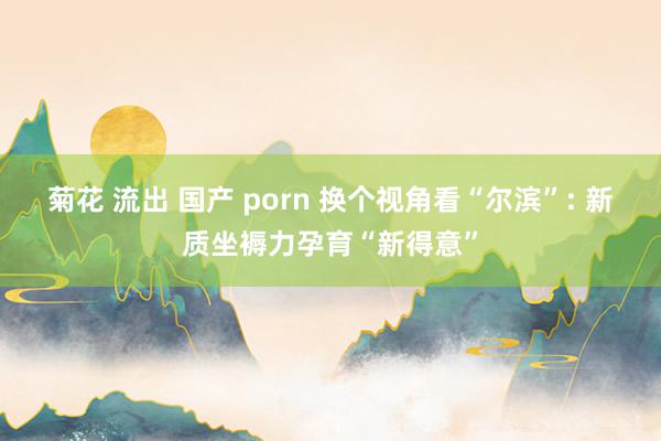 菊花 流出 国产 porn 换个视角看“尔滨”: 新质坐褥力孕育“新得意”