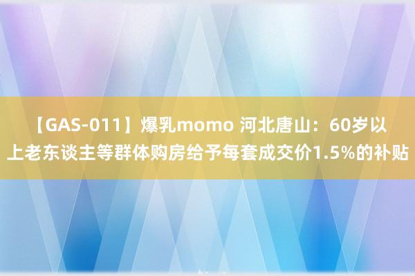 【GAS-011】爆乳momo 河北唐山：60岁以上老东谈主等群体购房给予每套成交价1.5%的补贴